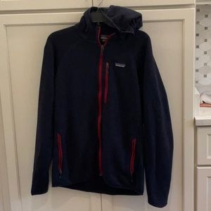 Patagonia jacket size large.  Navy with red